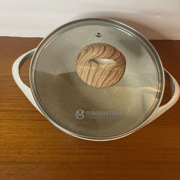 Masterclass Casserole Pot 8” Inch 2.4Qt Premium Cookware With Lid Beige Speckle - Picture 3 of 9